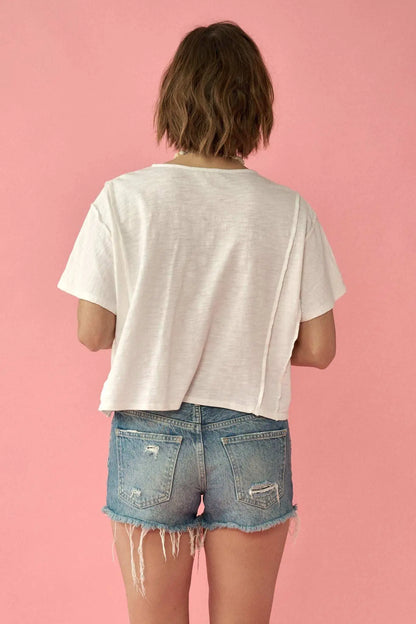 Easy Fit Vintage-Wash Slub Cotton Henley Tee