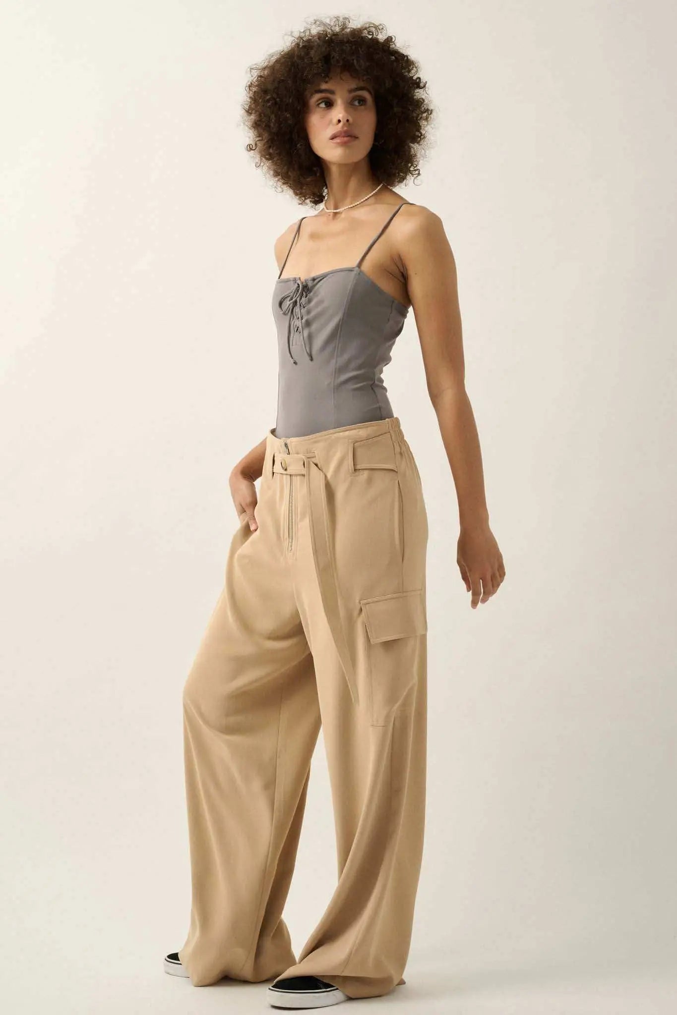 Lifted Fit Lace-Up Cami Bodysuit