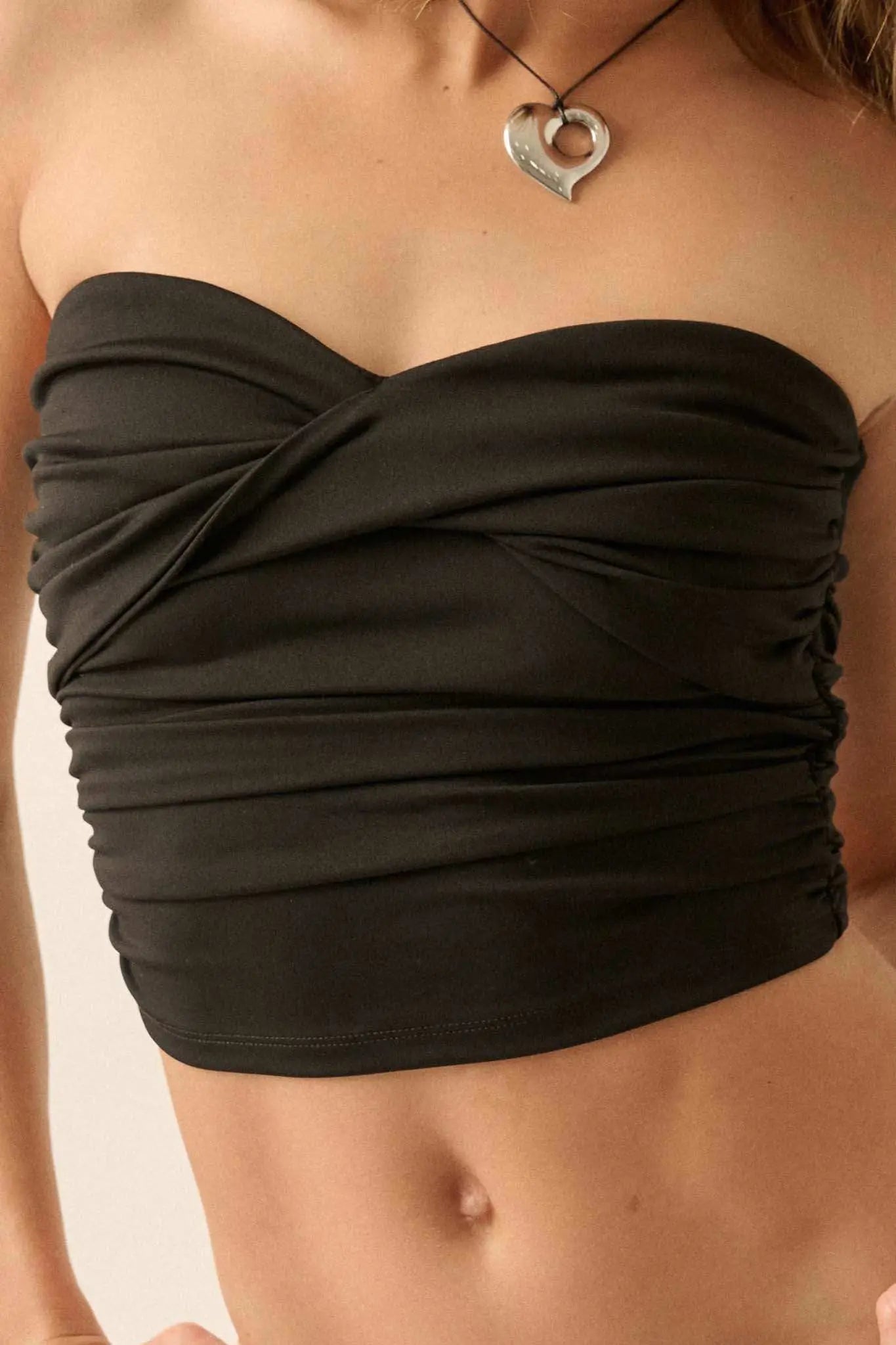 Lifted Fit Ruched Sweetheart Tube Top