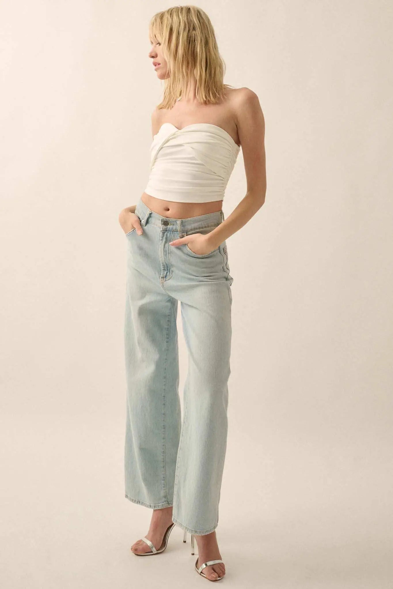 Lifted Fit Ruched Sweetheart Tube Top