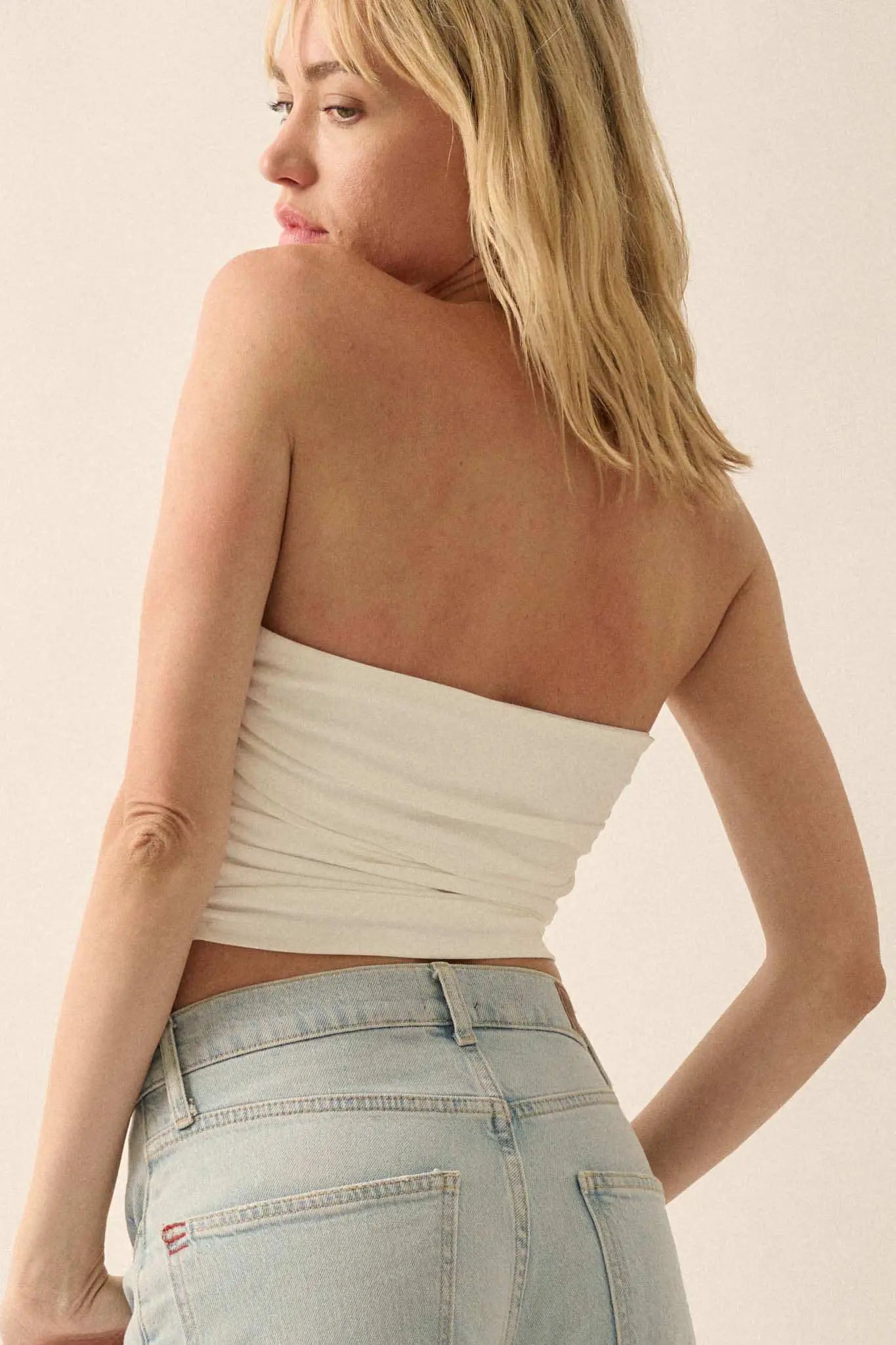 Lifted Fit Ruched Sweetheart Tube Top