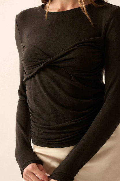 In a Twist Layered Twist-Front Baby Rib Top