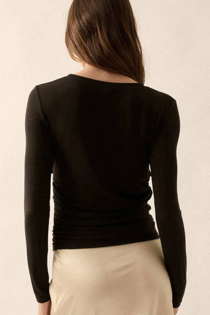In a Twist Layered Twist-Front Baby Rib Top