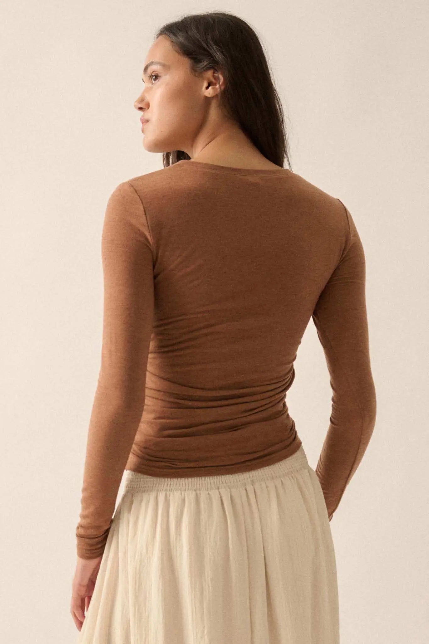 In a Twist Layered Twist-Front Baby Rib Top