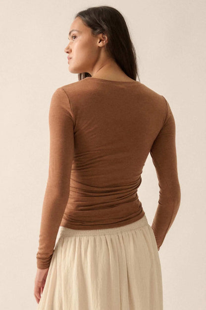 In a Twist Layered Twist-Front Baby Rib Top