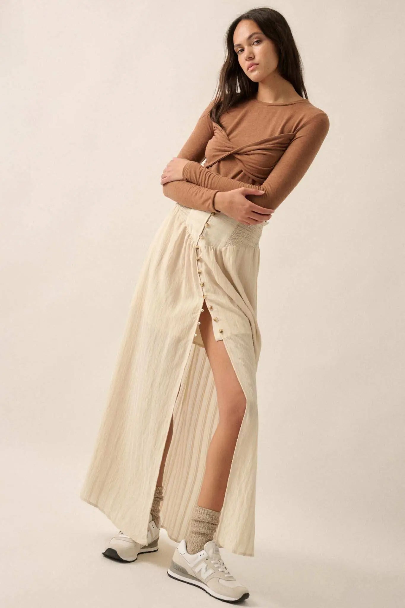In a Twist Layered Twist-Front Baby Rib Top