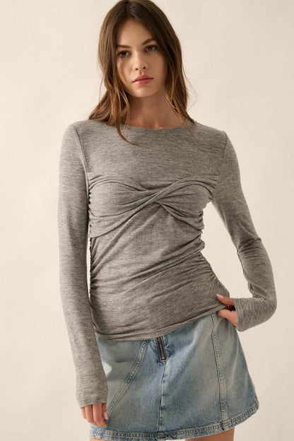 In a Twist Layered Twist-Front Baby Rib Top