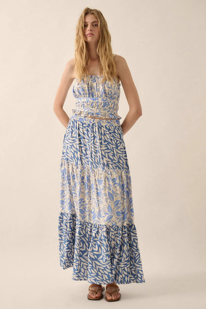 Splendid Beauty Floral Gathered Cropped Cami Top