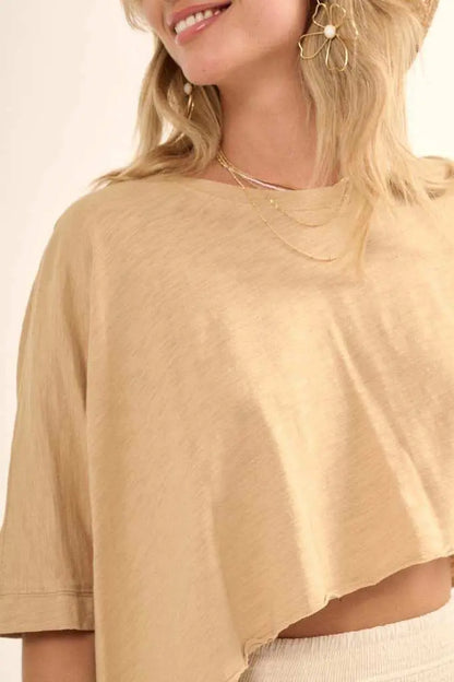 Easy Fit Vintage-Wash Cotton Oversized Boxy Tee