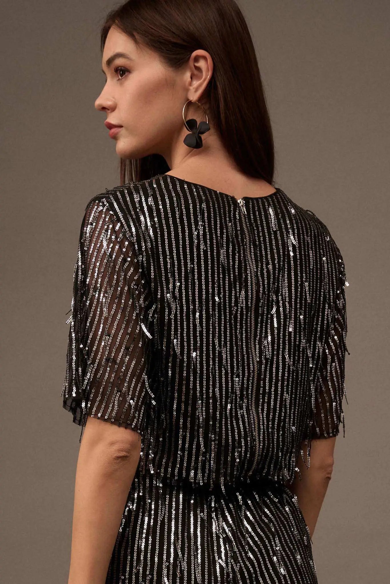 Razzle Dazzle Sequin Stripe Crop Top