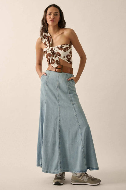 Playful Poppies Floral One-Shoulder Wrap Bandeau Top