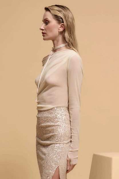 Astral Beauty Sheer Glitter Mesh Bodysuit