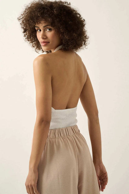 Promise the Label Smocked Jersey Halter Top