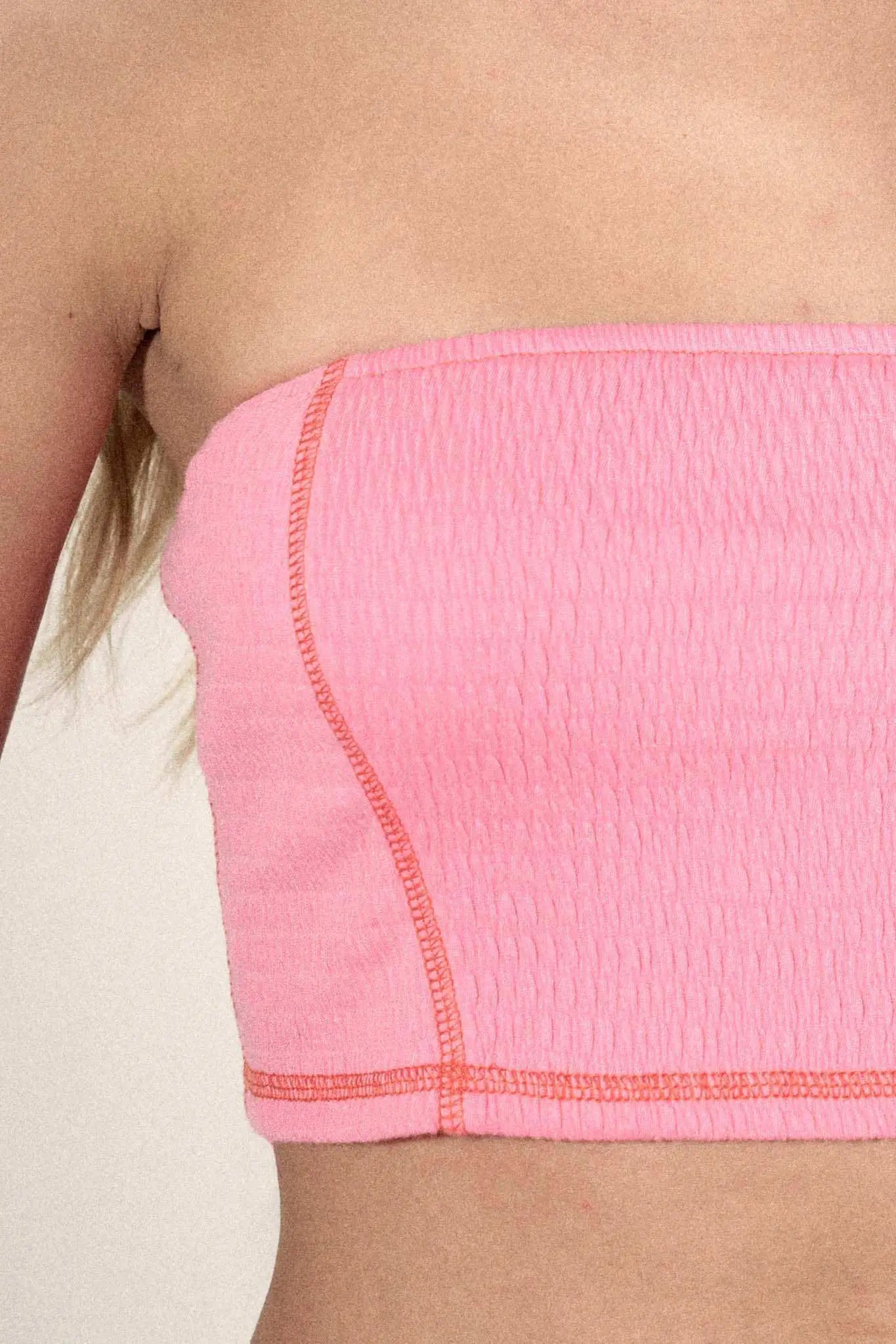 Promise the Label Smocked Jersey Bandeau Tube Top