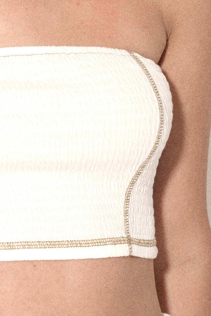 Promise the Label Smocked Jersey Bandeau Tube Top