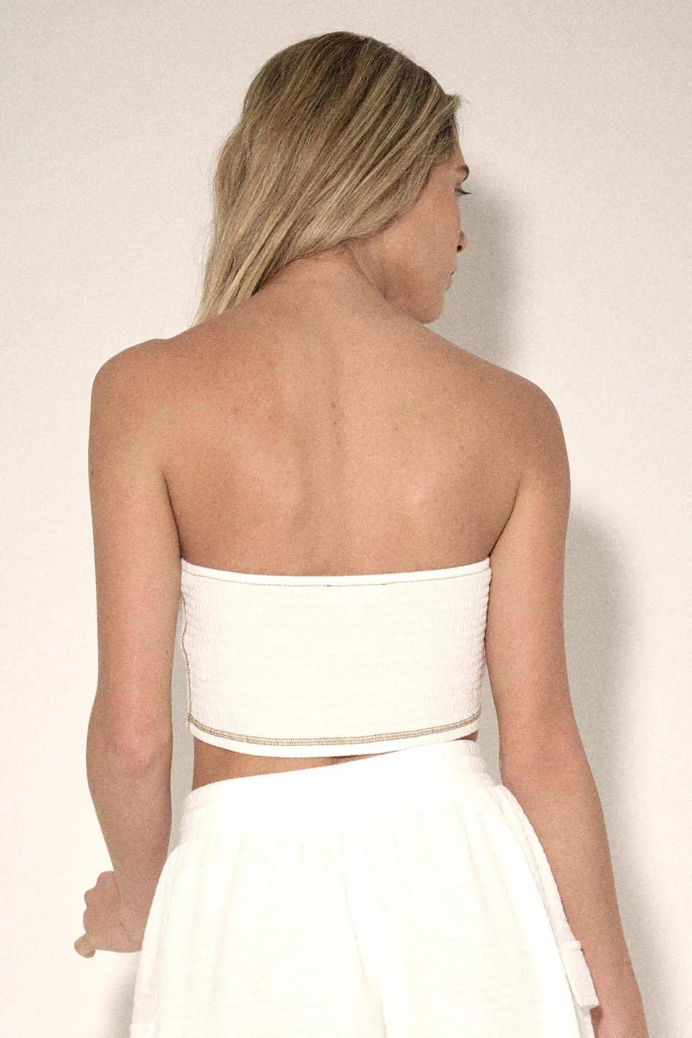 Promise the Label Smocked Jersey Bandeau Tube Top