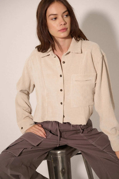 Away from Home Raw-Edge Corduroy Pocket Shirt