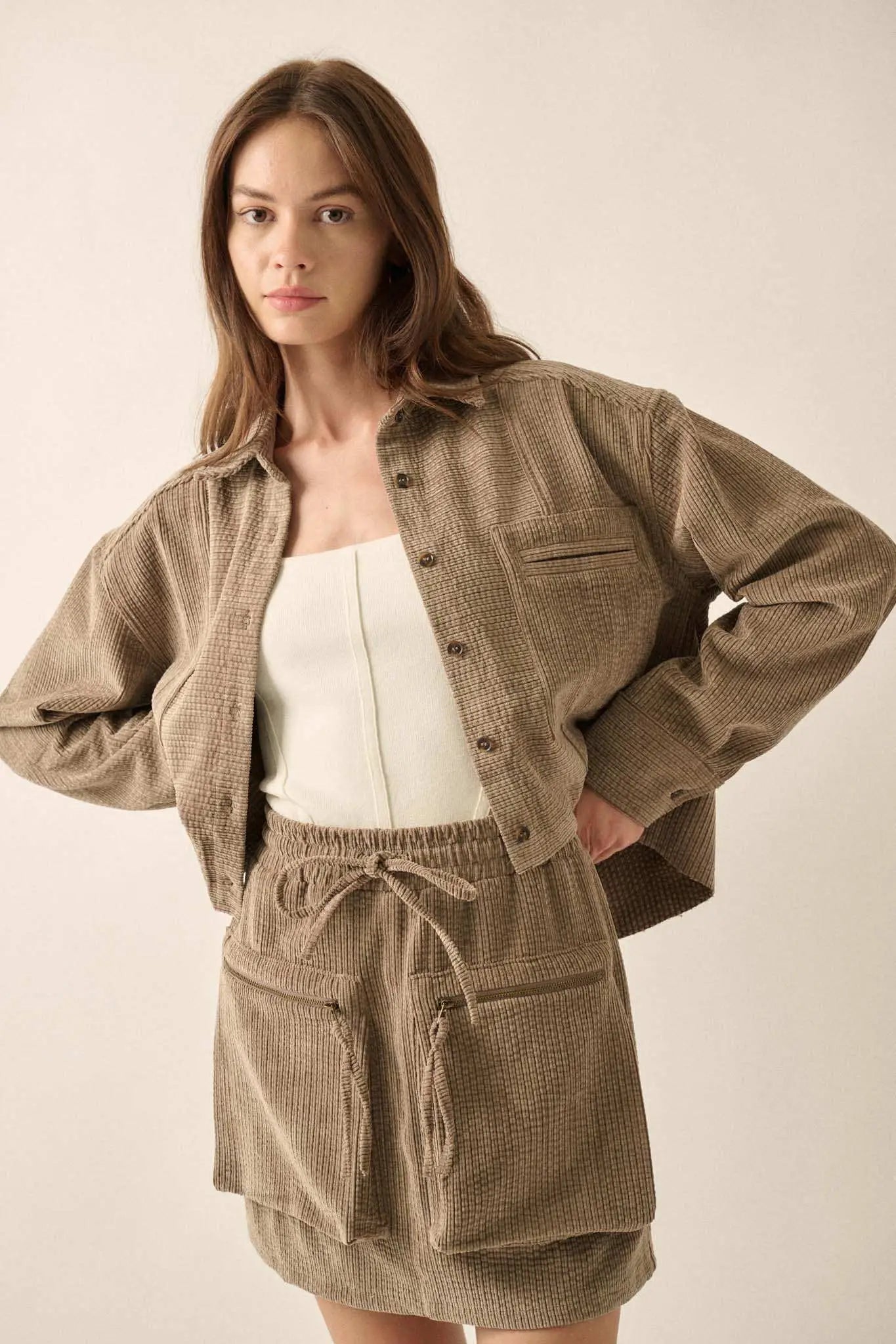 Away from Home Raw-Edge Corduroy Pocket Shirt