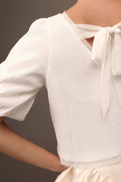 Best of My Love Sequin Puff-Sleeve Top