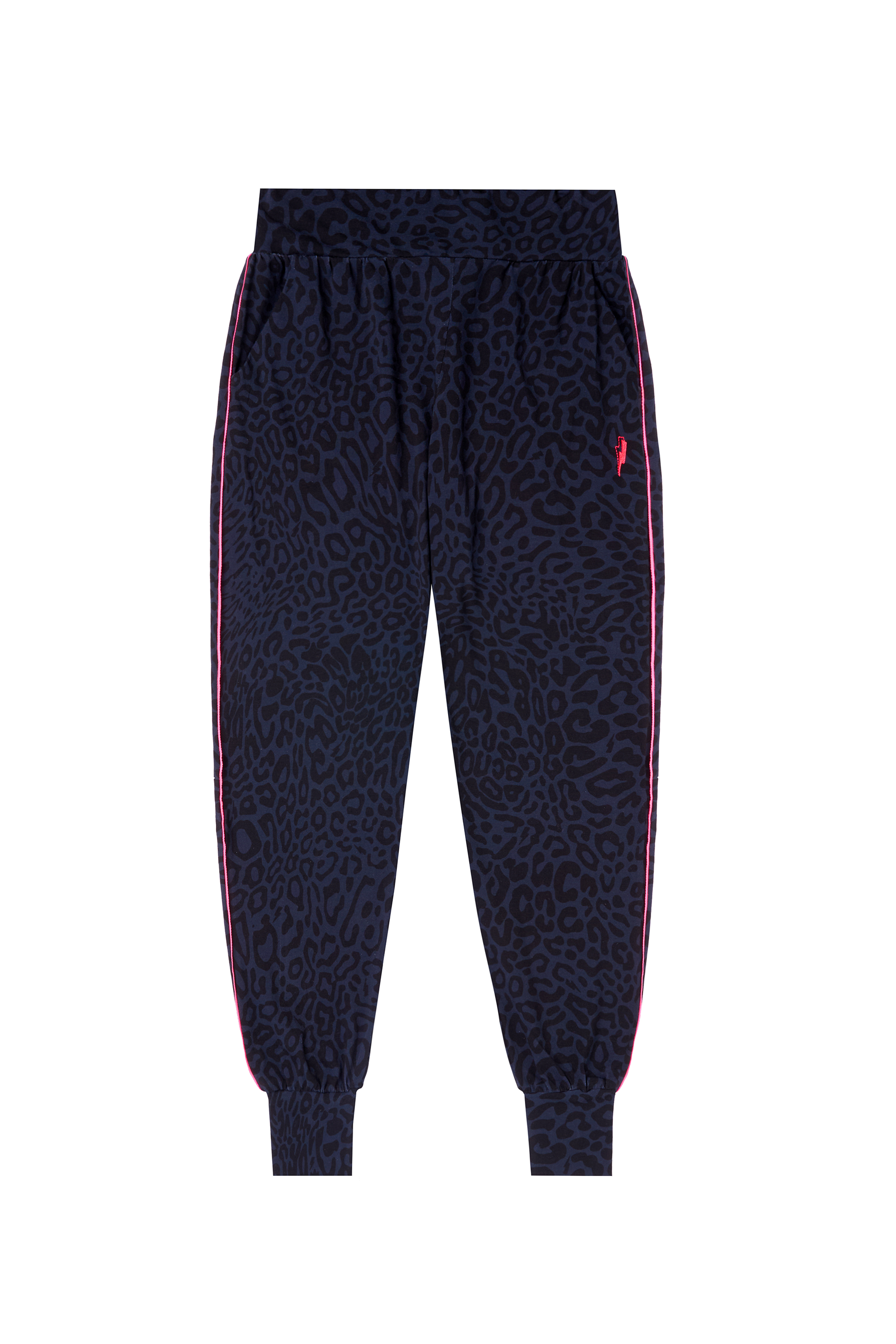 Navy with Black Leopard Ray Slouch Joggers
