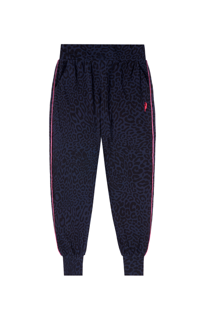 Navy with Black Leopard Ray Slouch Joggers