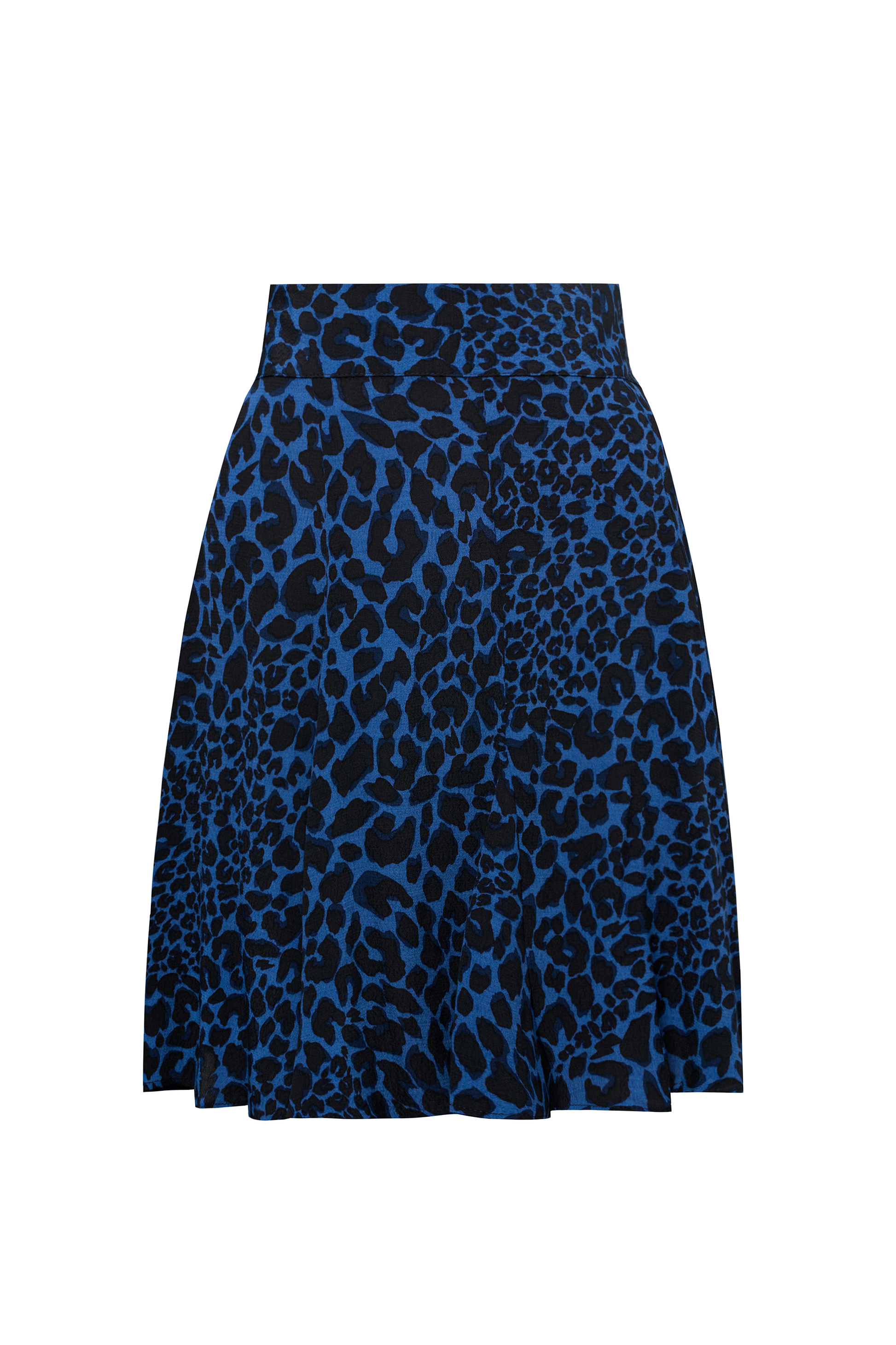 Navy with Black Rock and Roll Leopard Skater Skirt