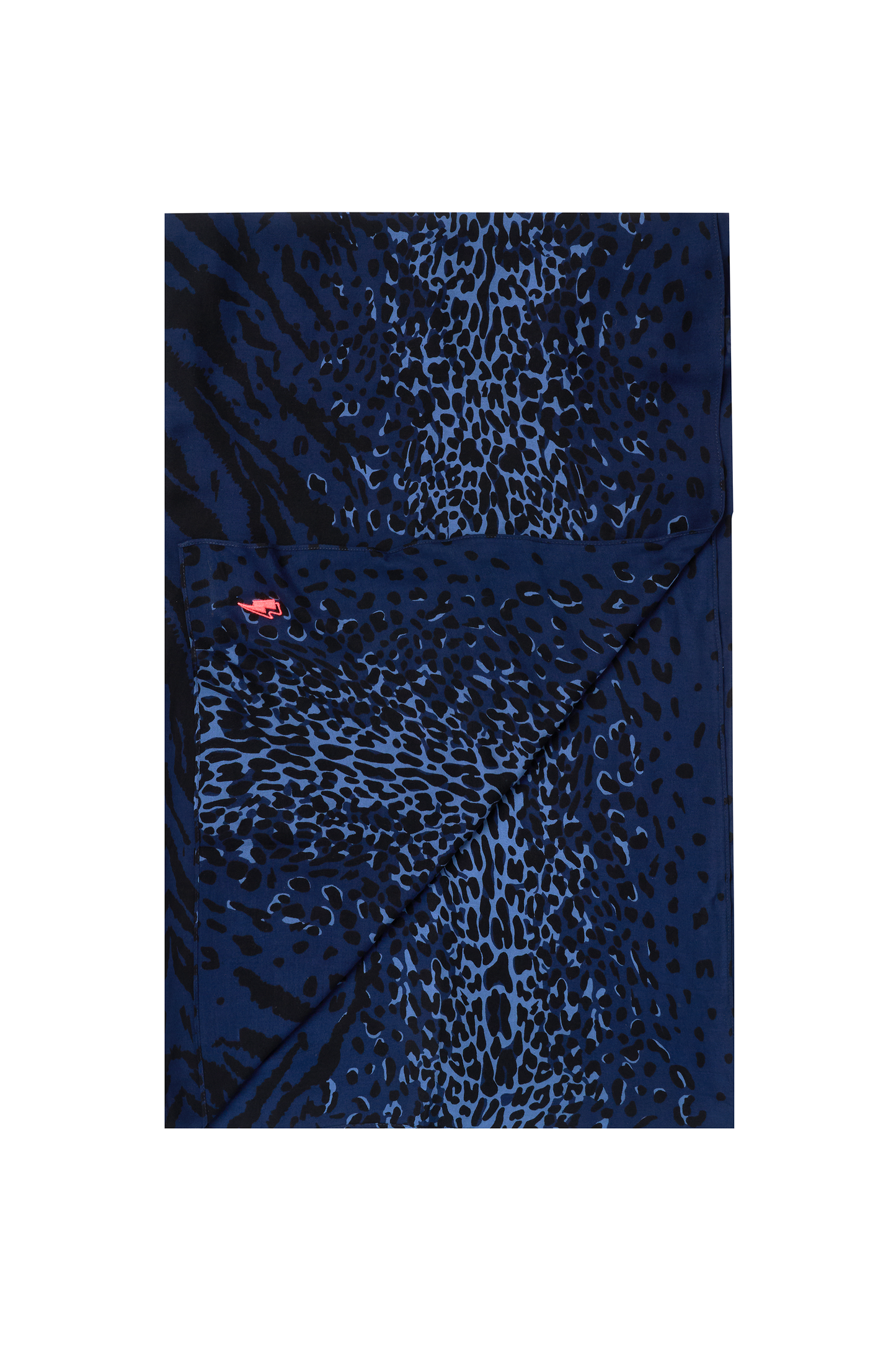 Scamp & Dude x Rachel Stevens Navy Wild Leopard Charity Super Scarf
