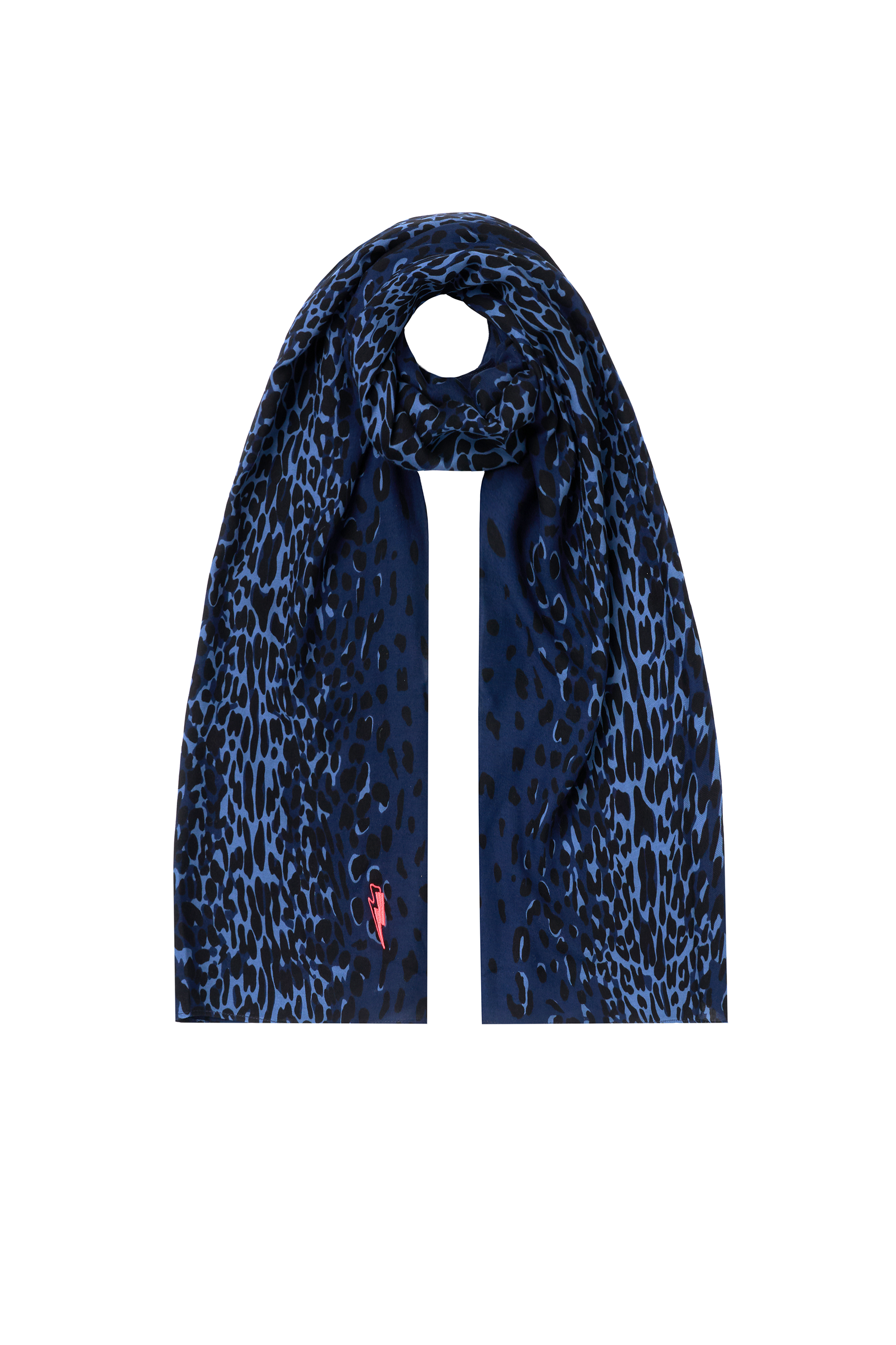 Scamp & Dude x Rachel Stevens Navy Wild Leopard Charity Super Scarf
