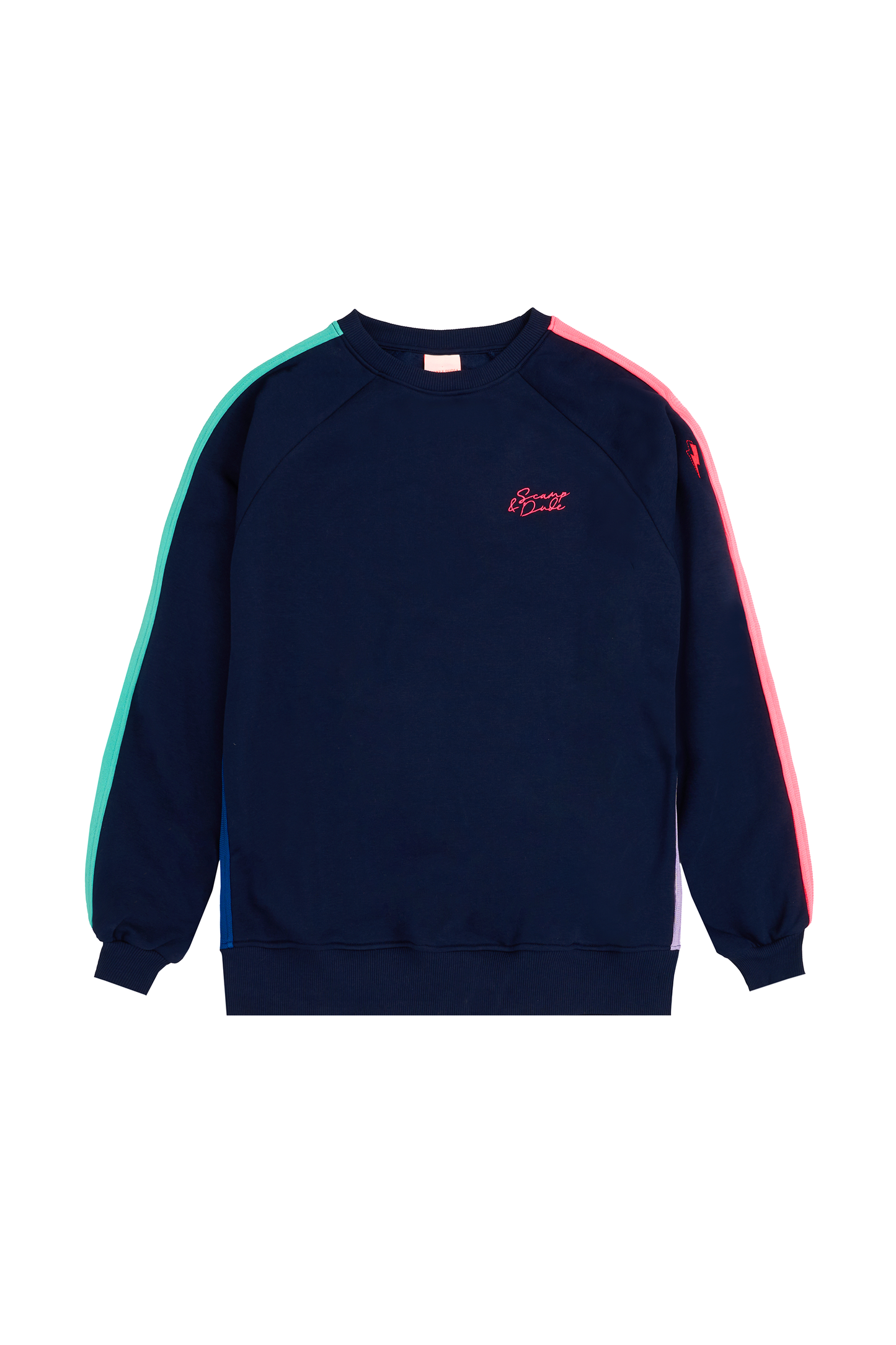Navy with Rainbow Colourblock Relaxed Sweatshirt