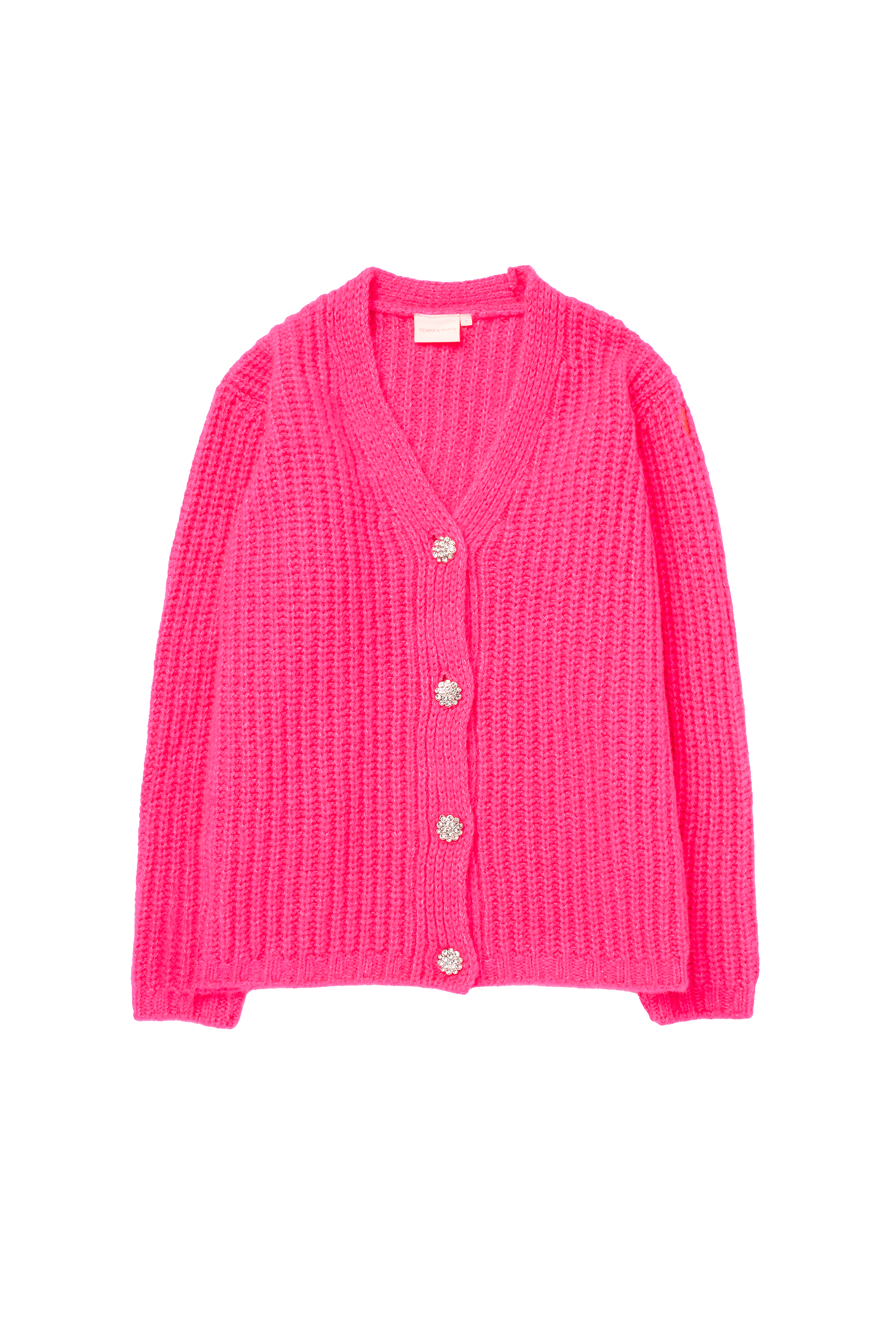 Neon Pink Button Through Cardigan