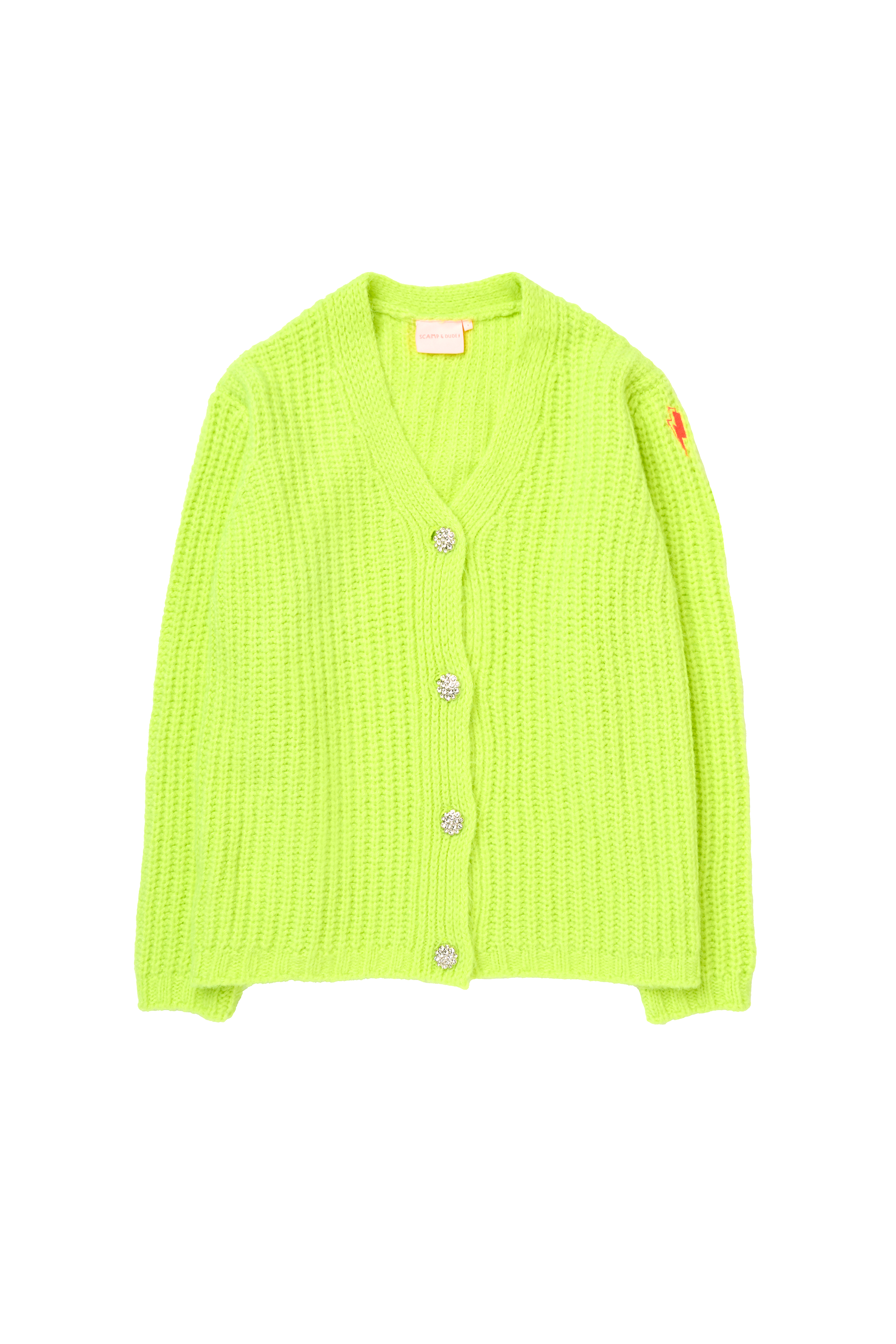 Neon Yellow Button Through Cardigan