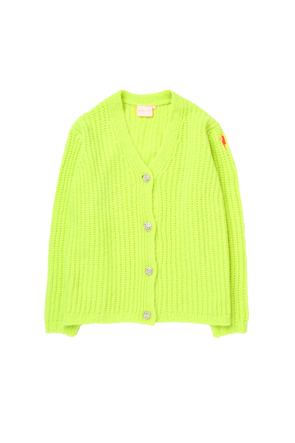 Neon Yellow Button Through Cardigan