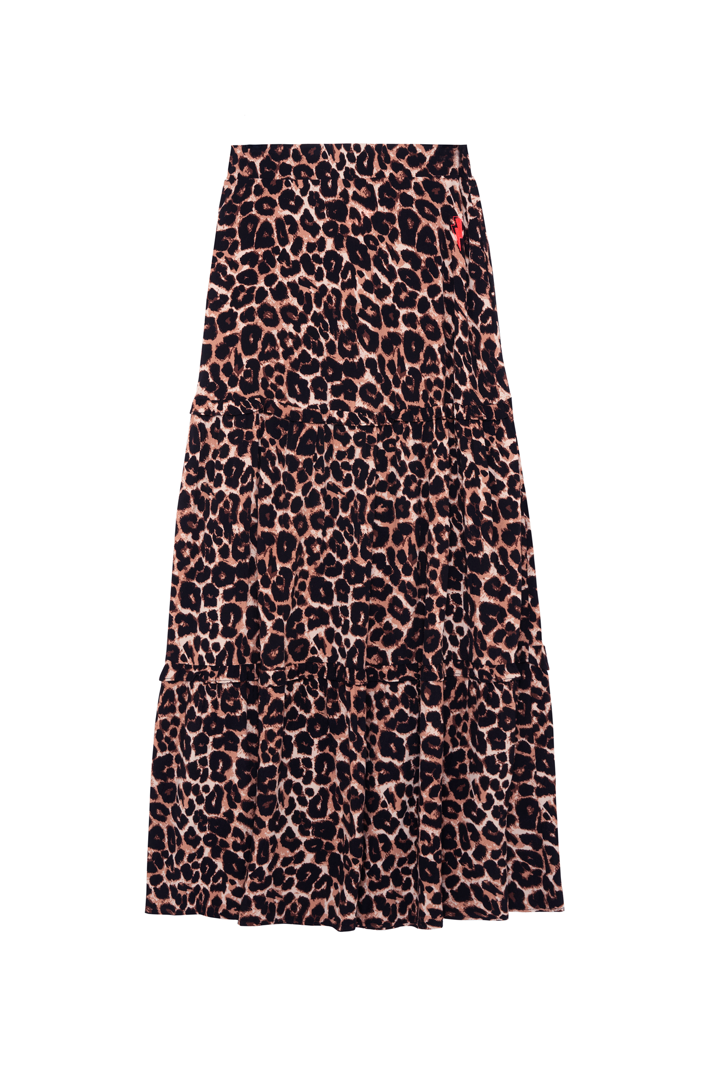 Neutral Jaguar Tiered Midi Skirt