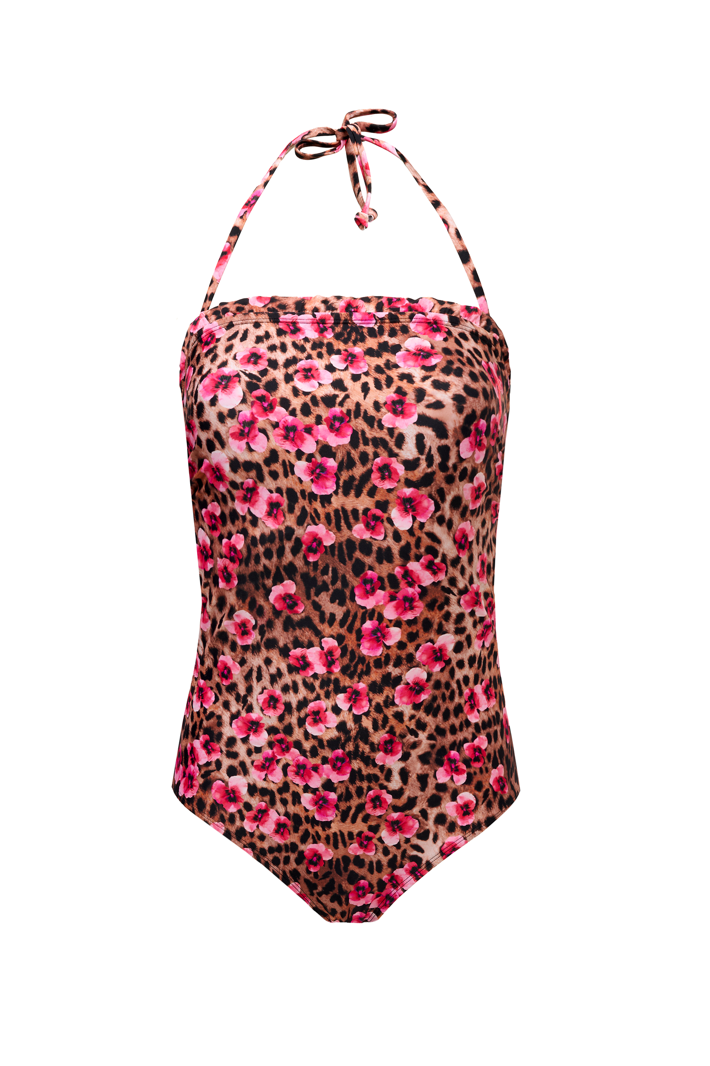Neutral Paradise Cheetah Frill Bandeau Swimsuit