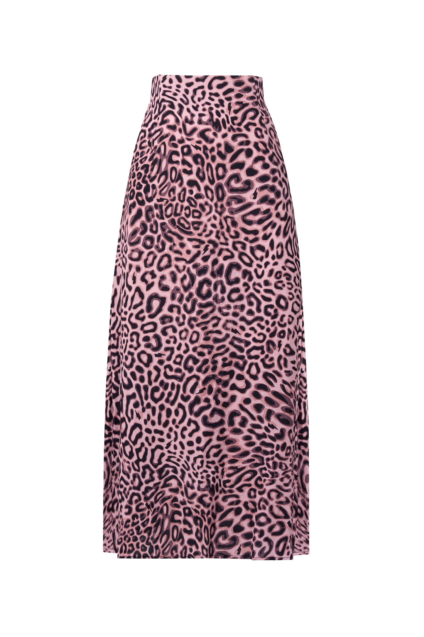 Neutral Leopard Ray Midi Slip Skirt