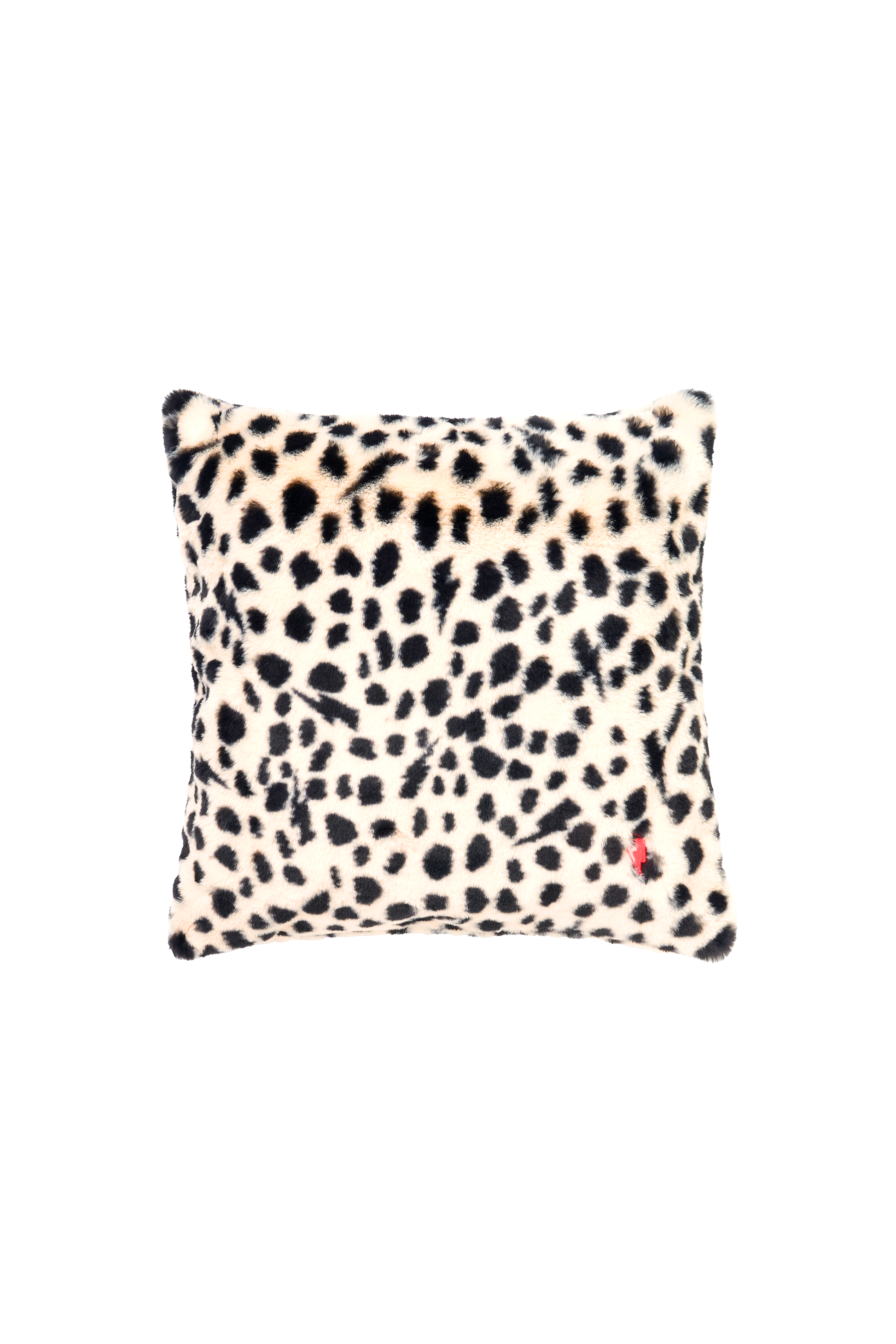 Cream with Black Cheetah Faux Fur Cushion Cover