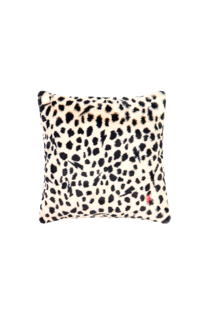 Cream with Black Cheetah Faux Fur Cushion Cover