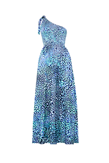 Green Leopard Ray Jersey Maxi Dress