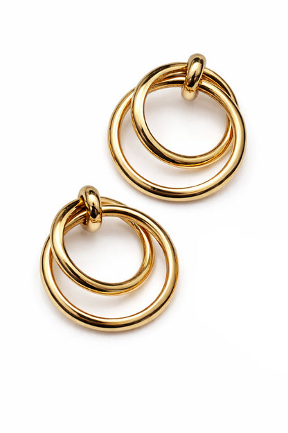 Napa Gold-Dipped Layered Hoop Dangle Earrings