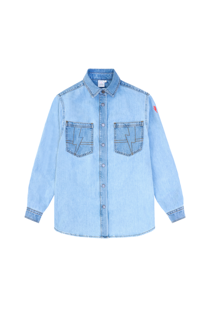 Pale Indigo Relaxed Denim Shirt
