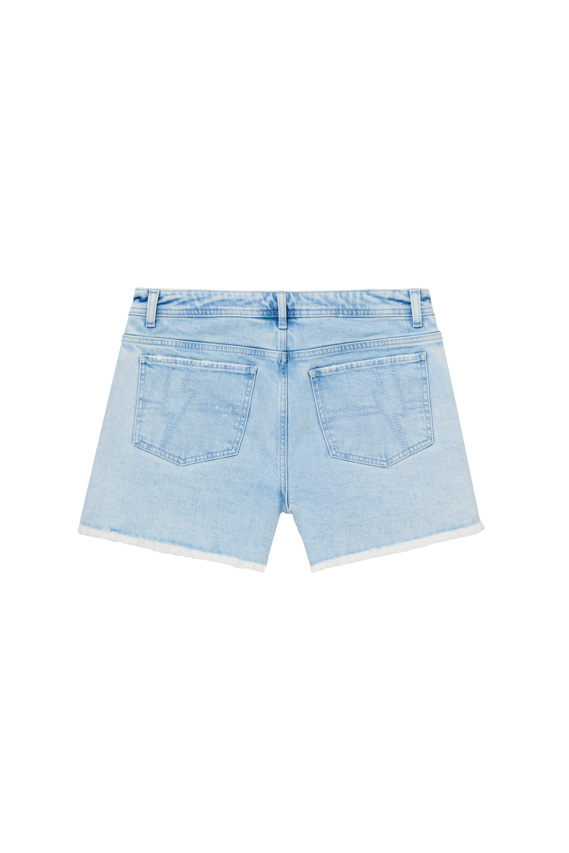 Ice Blue Wash Distressed Denim Shorts