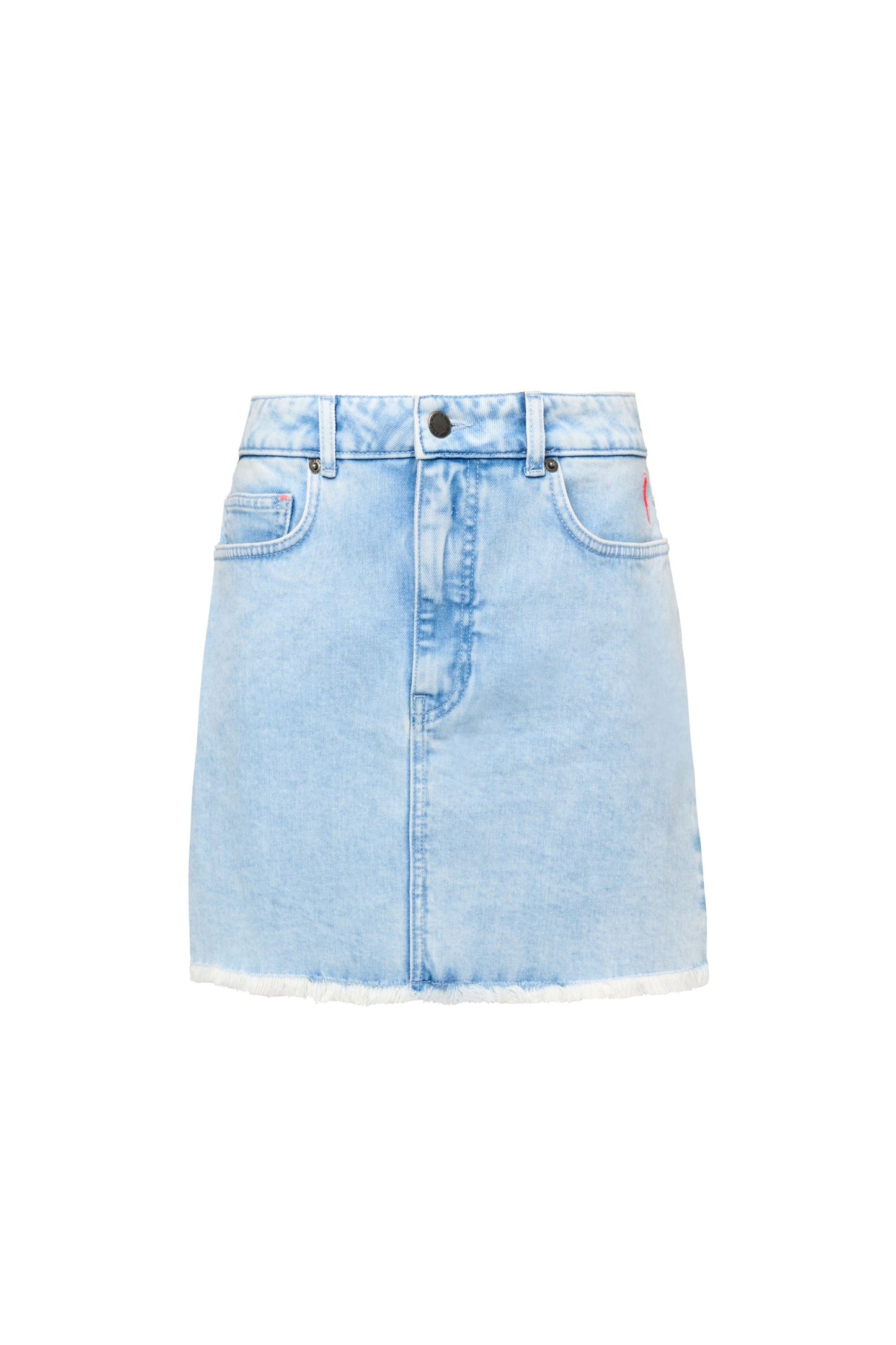 Ice Blue Wash Denim Mini Skirt