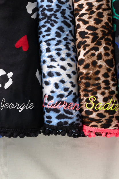 Grey with Pink and Green Pop Leopard Charity Super Scarf