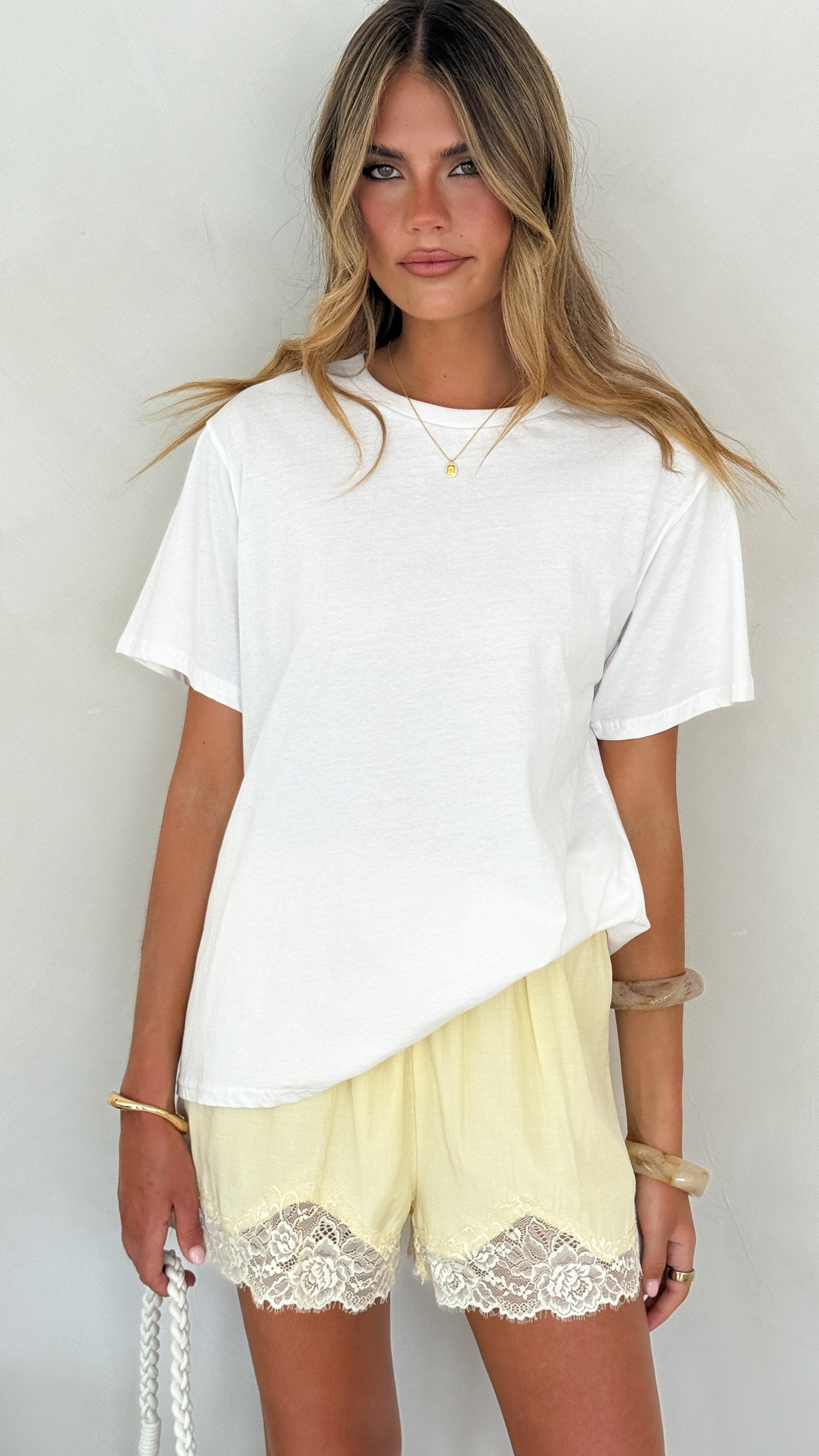 Makoa Lace Shorts - Yellow