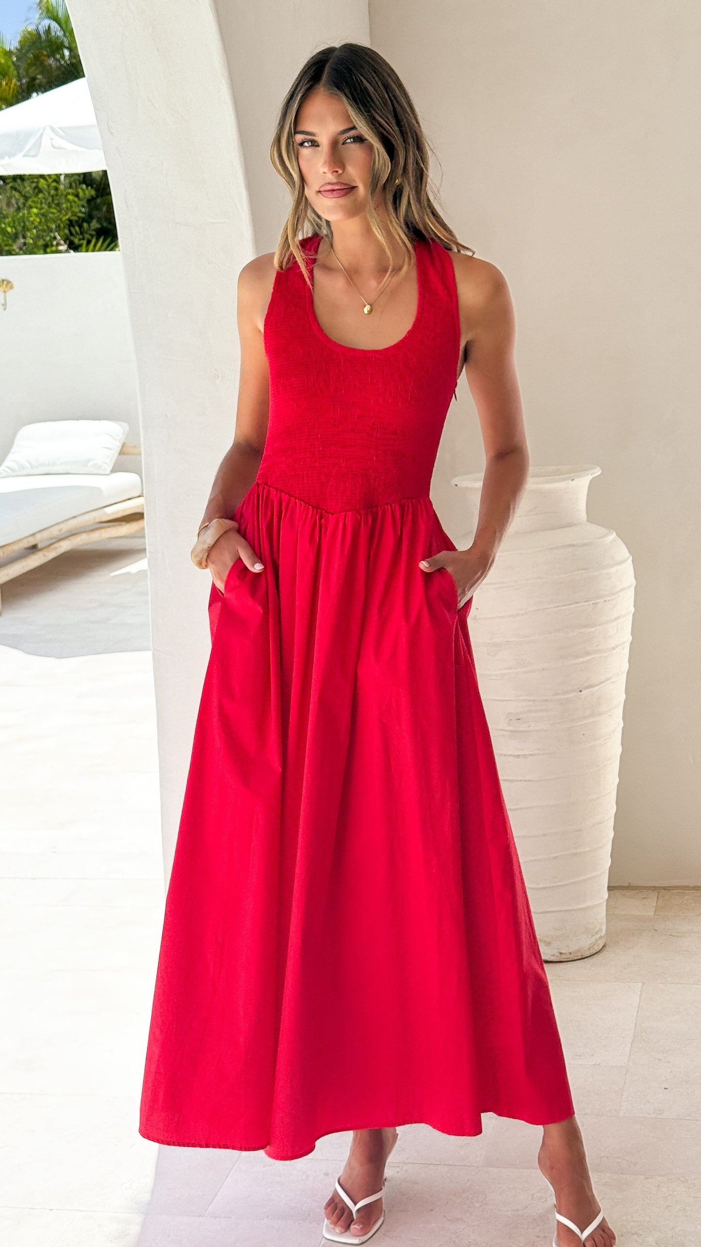 Maia Maxi Dress - Red