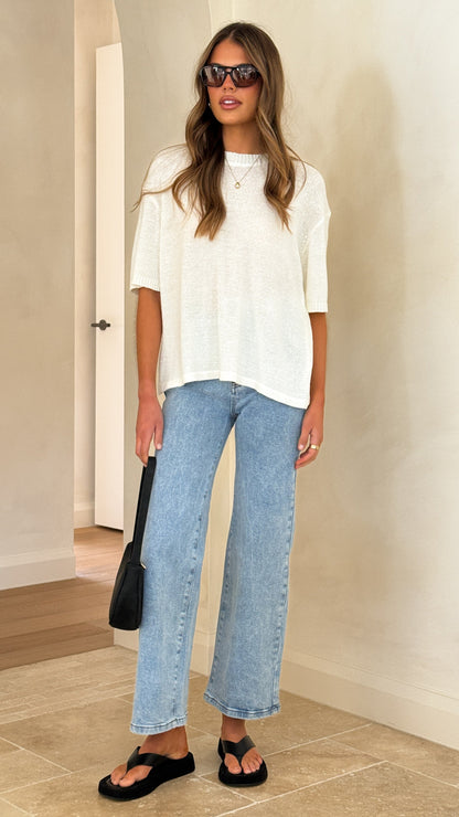 Annalise Knit Top - White