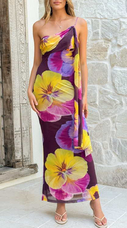 Haviana Maxi Dress - Purple/Yellow Floral