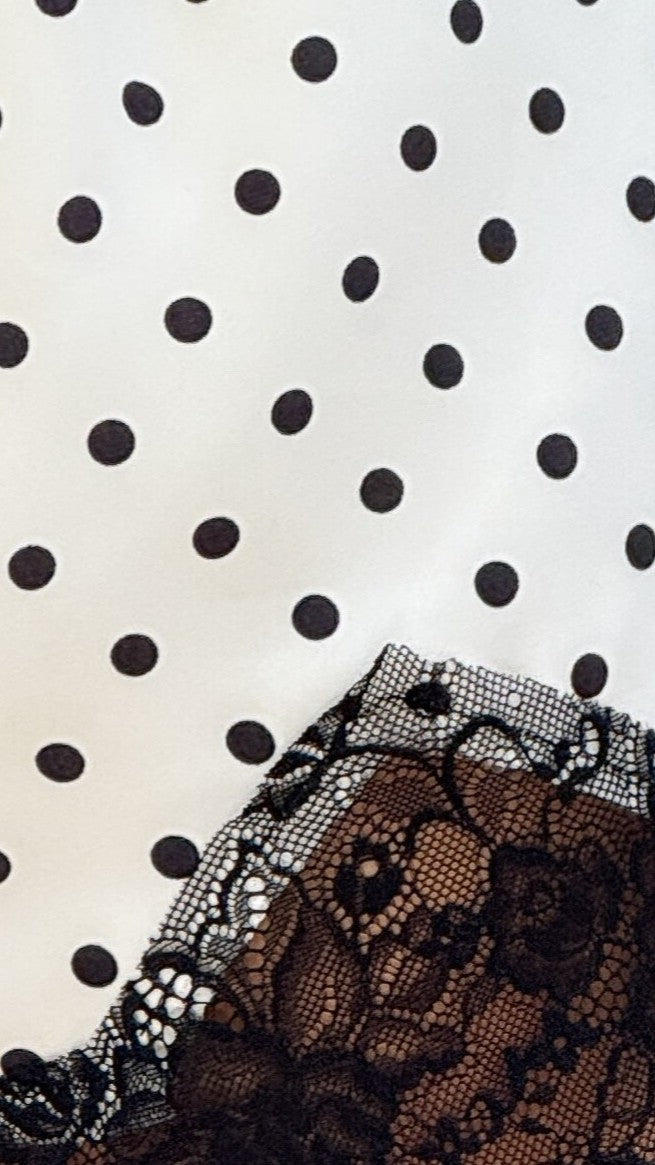 Makoa Lace Shorts - White/Black Polka