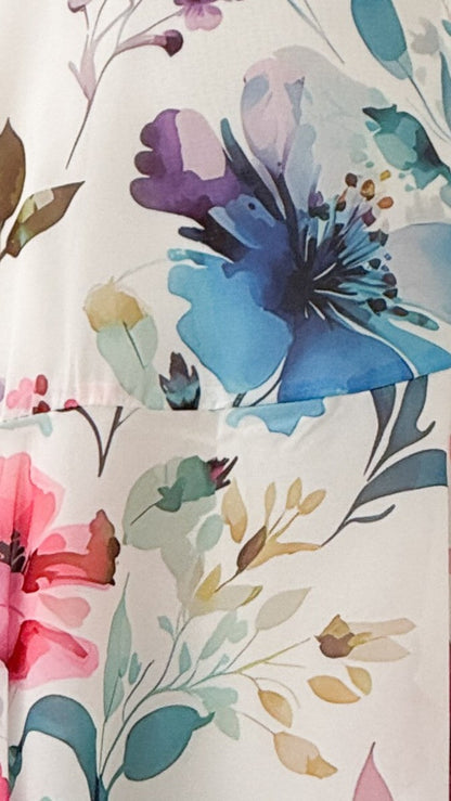 Ami Maxi Dress - Blue/Pink Floral