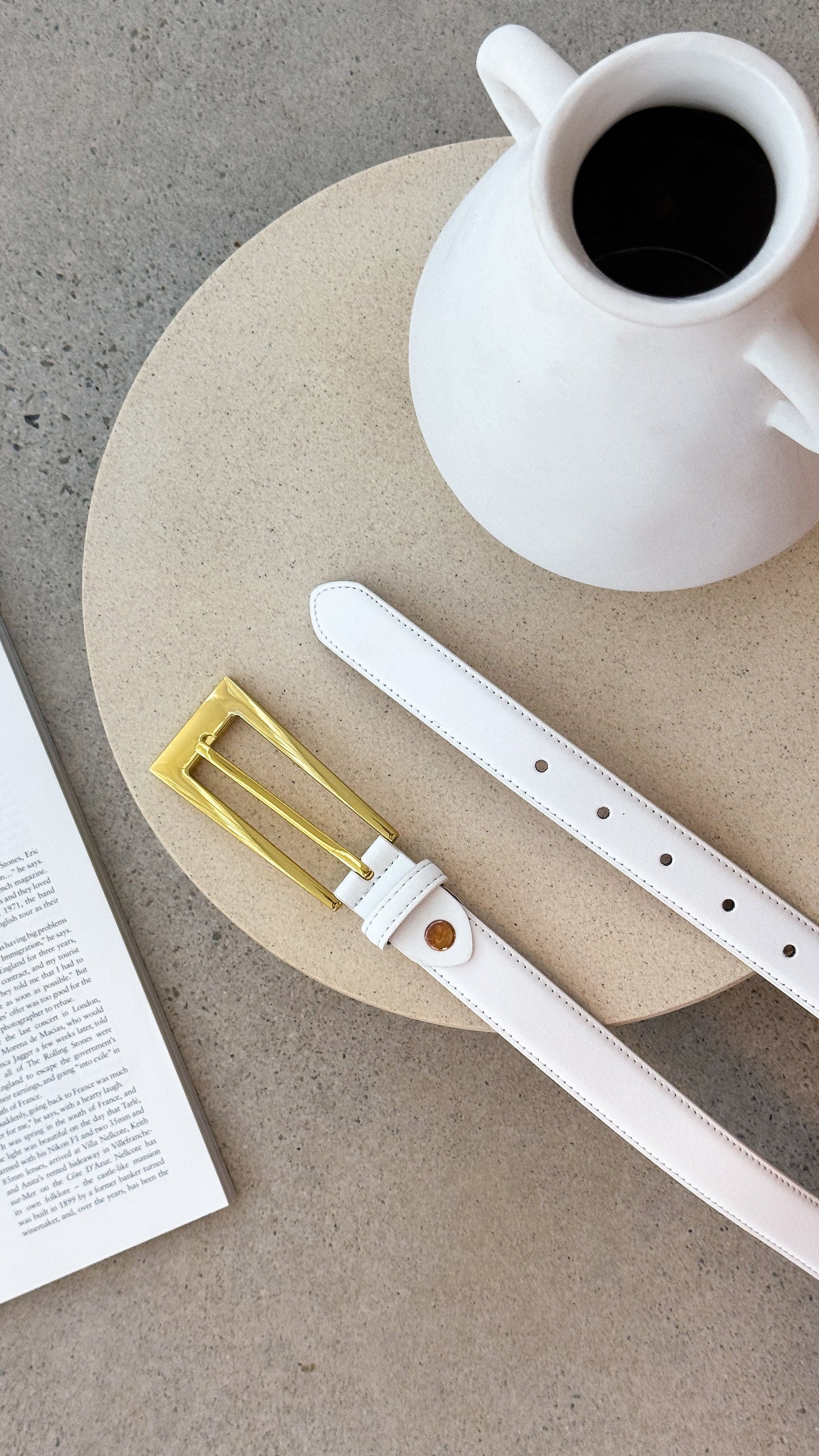 Stacey Belt - Chalk / Gold